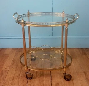 Vintage brass drinks trolley - Picture 1 of 12