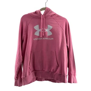 Under Armour Pink Pullover Hoodie Sweatshirt Large Barbie Athletic Logo Fleece a - Picture 1 of 9