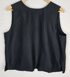 Josephine Chaus Größe 14 Seide ärmellose Bluse Top schwarz Knopfleiste Large - Bild 1 von 6