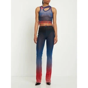 NUEVO CON ETIQUETAS OTTOLINGER Pantalones de Malla Gradiente Estampado Especial Desvanecido Gris/Rosa XS $330 - Imagen 1 de 8