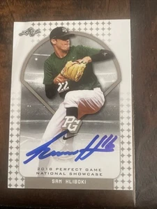 SAM HLIBOKI 2018 "1ST EVER PRINTED" LEAF PERFECT GAME RC AUTO SIGNED IP #211! - Picture 1 of 2