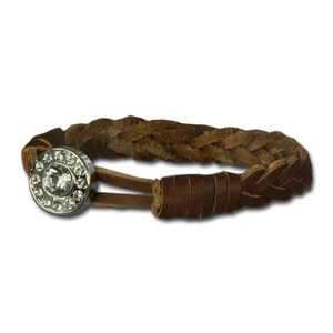 Pulsera de cuero para mujer SilverDream marrón cierre brillante LAP522B - Imagen 1 de 6