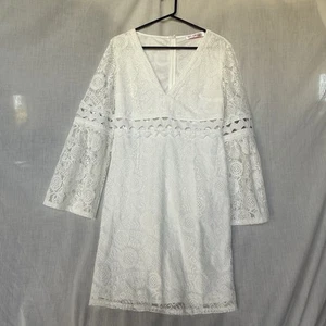 Vestido Manga Campana Encaje Blanco – JJ’s House – Talla M (AU12) – Boda/Ocasión - Imagen 1 de 9