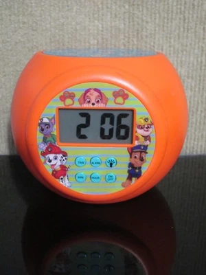 Paw Patrol Kids Alarm Clock Light-Up Paw Print Projector SpinMaster Orange - Image 1 of 4