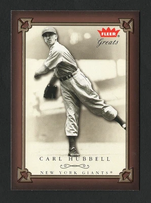Tarjeta de béisbol Fleer Greats 2004 #11 Carl Hubbell - New York Giants A3329 Foto 1 de 2