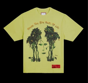 CHNGE Unisex Trees Are the Roots of Life Statement Crew Short Sleeve Tee Green - Picture 1 of 6