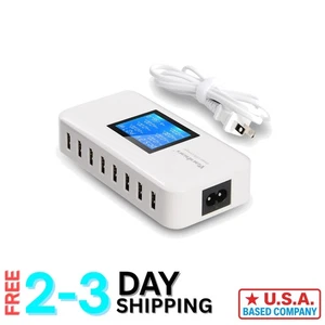 60W 8-Port USB Ladestation mit LCD Display - Schnellladehub für Reisen - Bild 1 von 9