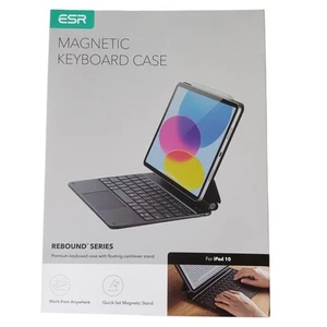 ESR iPad 10th Generation Rebound Magnetic Keyboard Case Charcoal NEW - Picture 1 of 10