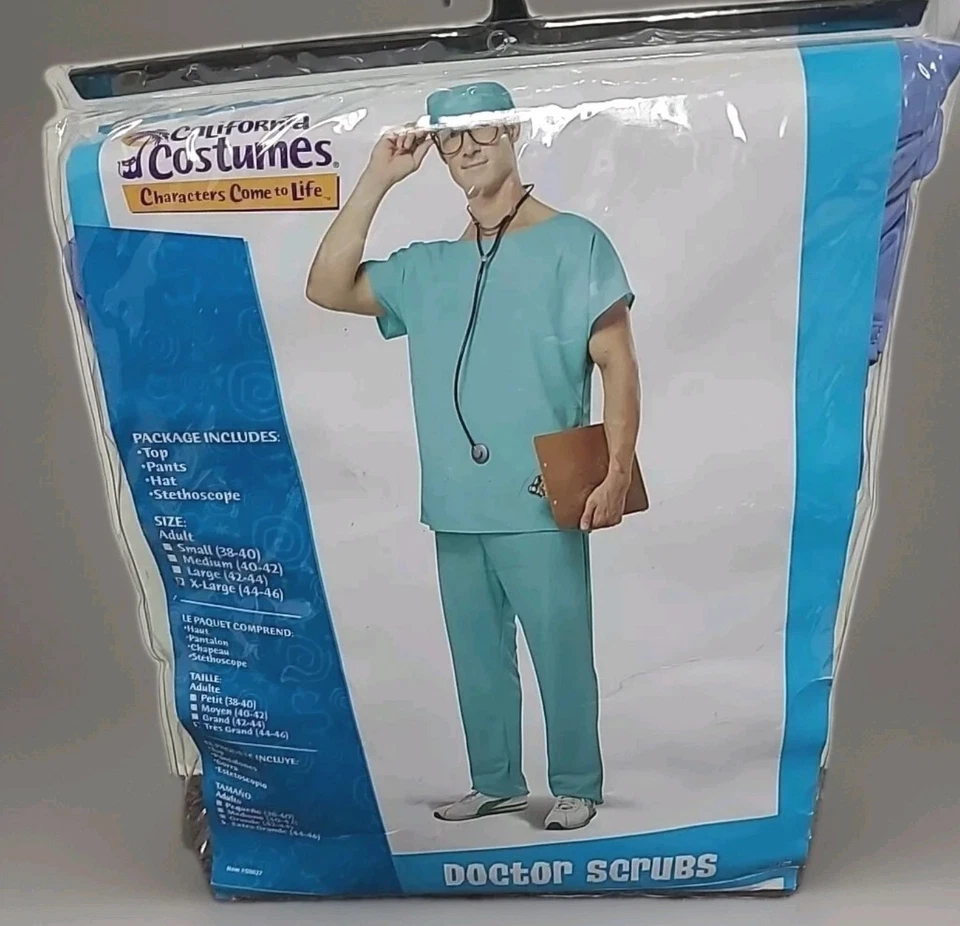Disfraz de Halloween Doctor Scrubs adulto hombre XL (42-44) SIN estetoscopio California  Foto 1 de 4