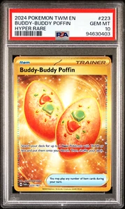 PSA 10 #223 Buddy-Buddy Poffin Hyper Rare Twilight Masquerade EN Pokémon 2024 - Picture 1 of 2