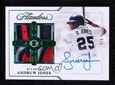 2022 Panini Flawless Signatures Emerald /5 Andruw Jones #QPA-AJ Quad Patch Auto