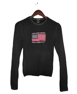 Ralph Lauren USA Flag Sweater Polo Jeans Company N 1529 NIF 3288096 Rare Signed - Picture 1 of 24