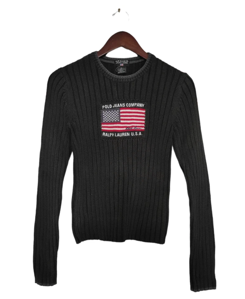 Ralph Lauren USA Flag Sweater Polo Jeans Company N 1529 NIF 3288096 Rare Signed - Image 1 of 4