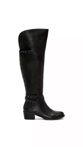 VINCE CAMUTO Bestant Over the Knee OTK Boot Black Studded Sz 6 NEW Wide Calf - Picture 1 of 8