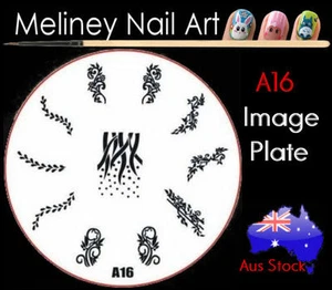 A16 Stamping Nail Art Image Plate Design Round XL Stencil metal - Picture 1 of 2