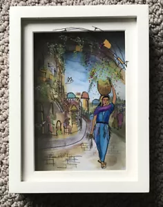 "Jean Pierre Weill ~ pintura 3D sobre vidrio ""Ruth"" - 5,5"" X 7,5" - Imagen 1 de 3