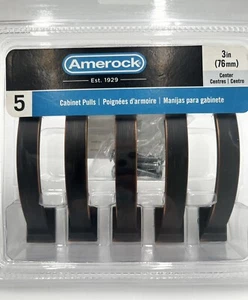 Amerlock Schrank zieht 5er-Pack 293490RB 3 Zoll Öl gerieben Bronze halb oval 5er-Pack - Bild 1 von 9