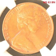 1981 AUSTRALIA 2C Copper Coin NGC MS 63 BN