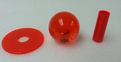Japan Sanwa Clear Red Ball Top + Clear Red Tube set Video Game Arcade Parts - Image 1 of 2