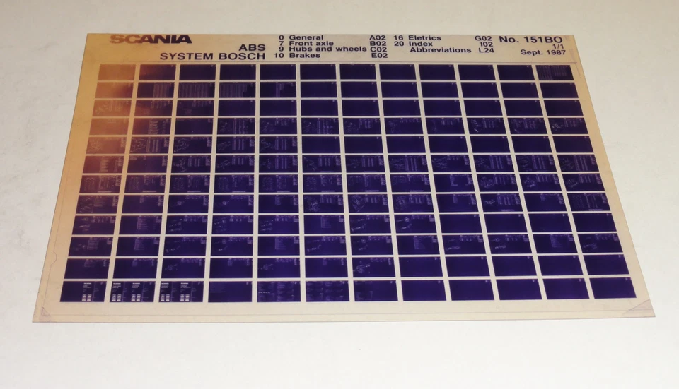 Catalogo Parti Microfich Per Sistema ABS Bosch Scania Camion 09/1987 - Immagine 1 di 1
