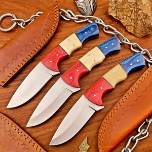 LOT OF 3 PCS! Handmade J2 STEEL Knives, Hunting Knife Skinner Knives SHEATH 2581 - Picture 1 of 9