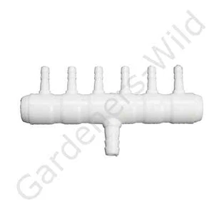 MANIFOLD-6 WAY 8-4mm splitter irrigation pipe fitting air nutrient hydroponic - Picture 1 of 1