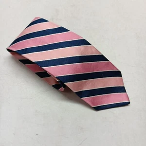 Corbata Brooks Brothers 346 Para Hombre Rosa Rayas Azul Marino Pura Seda Hecha en EE. UU. Ajustada - Imagen 1 de 5