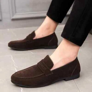 Neu Frühling Freizeit Echtleder Wildleder Halbschuhe Schuhe Herren Weich Trends Nachtclub - Bild 1 von 26