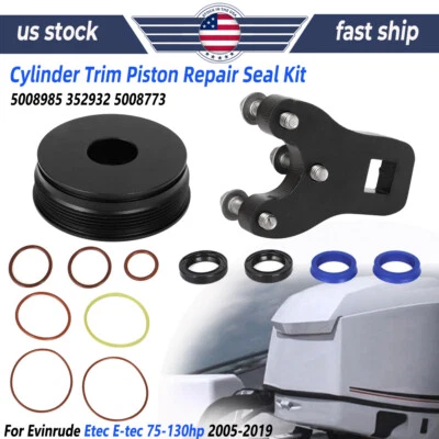 Trim Tilt Seal Kit & End Cap 5008985 For Evinrude Etec E-tec 75-130hp 2005-2019 - Image 1 of 4