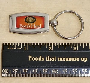 Boar's Head Deli Meats Cold Cuts Metal Keychain Advertising Silver Mirrored Tone - Picture 1 of 4