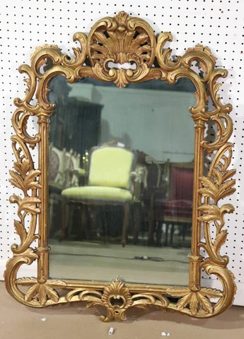 Gilded French Louis XV Wall Mirror Cover