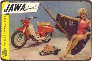 Insegna in metallo - moto Jawa 50 tipo 05 ideale (pubblicità d'epoca) - Foto 1 di 14