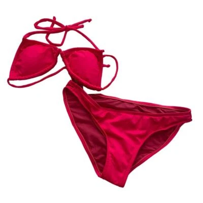 NUEVO CON ETIQUETAS UJENA 2 Piezas Bikini Neón Rosa Caliente Colombiano Tanga Traje de Baño Playa Verano -XS Foto 1 de 3