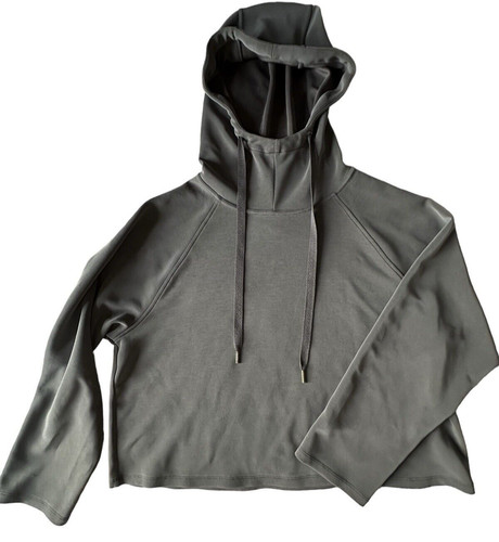 VETEMENTS Felpa con cappuccio LAB JOY Crop Workout grigio fumo taglia Large