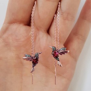 Adorable Bird Drop Women Jewelry Gold,Rose Gold Earrings Cubic Zircon A Pair/set