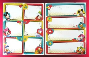 Eureka Mickey Mouse & Friends Label Sticker Sheets x 2 Rectangle & Block Style - Picture 1 of 3