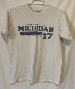 Property of Michigan Athletic Dept 17 T-Shirt Ultra Cotten Taglia Media - Foto 1 di 4