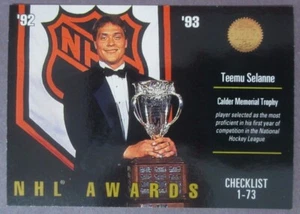 1993-94 Leaf Checklist 1-73 #110 Teemu Selanne Winnipeg Jets - Picture 1 of 2