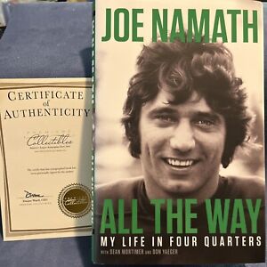 Joe Namath Autographed Signed Book All The Way HC NFL HOF Premiere Collectibles