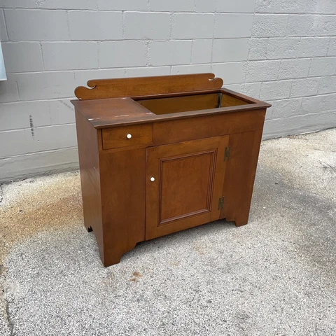 Antique dry sink with copper liner Cover