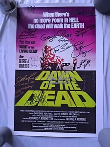 PÓSTER DE LA PELÍCULA DAWN OF THE DEAD 11,5" X 16,5" - FIRMADO POR QUINCE MIEMBROS DEL REPARTO - Imagen 1 de 6