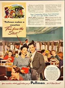 1941 Pullman Train Car "Observation Lounge" Vacation Vintage Print Ad - Picture 1 of 6
