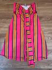 Asos Womens Uk Size 6 Pink/Brown Striped Sleeveless Top (Ex Cond)