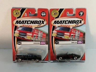 Lote de 2 Matchbox 2002 BMW Z8 y limusina 50 años sin usar, fundido a presión 1:64 Foto 1 de 4