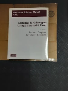 Instructor Solutions Manual. Statistics for Managers, Excel, 6th, David Levine - Picture 1 of 1