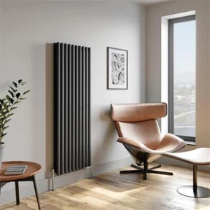 Radiador de diseño de doble panel tubo ovalado vertical 1600x600 mm gris 20 tubos - Imagen 1 de 9