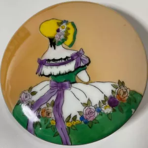 Old Noritake Deco Lady puff case Art Deco Porcelain Rare 1921 1941 - Picture 1 of 8