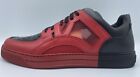 $900 Fendi Leather Black and Red Sneakers size US 14 Made in Italy