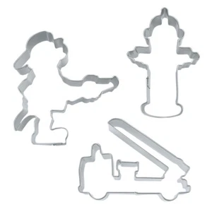 Ausstechformen Set Feuerwehr - Feuerwehrauto, Feuerwehrmann, Hydrant - Bild 1 von 2