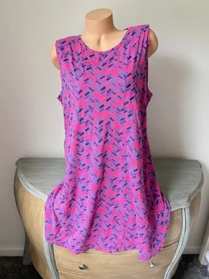 Vestido sin mangas Fresh Produce 1X Artístico Boho Rosa Slub Tejido Jersey Lindo Costero Foto 1 de 4